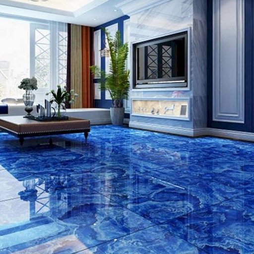 3D Epoxy Flooring in Blue Color