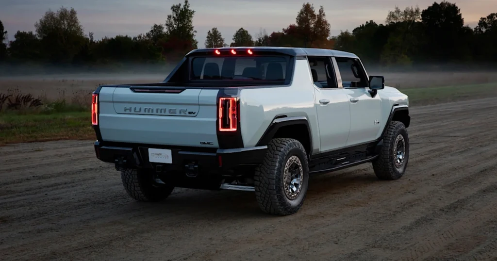 Rear View of GMC Hummer EV 